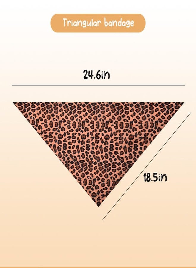 Yreamont Leopard Print Dog Bandana for Boy Girl Fashionable Dog Handkerchief for Halloween Bandanas for Puppy Bandanas for Boys Girls Leopard Print Pet Neck Scarf for Cat Puppy - Image 2